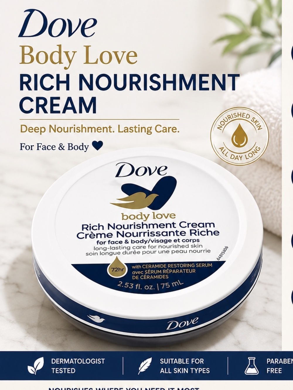 Dove Body Love Rich Nourishment Cream – White